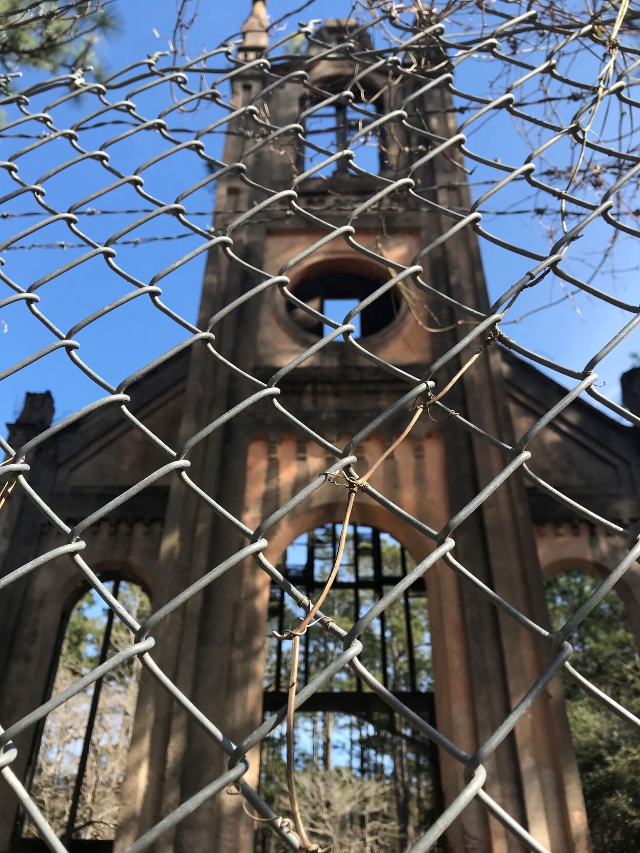 Prince Frederick Chapel behind fence